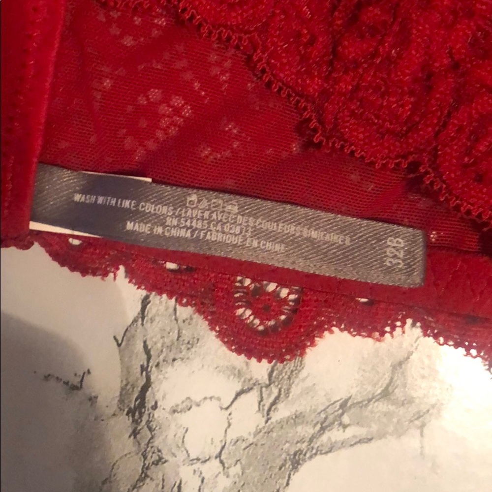 Aerie Red Lace Longline Push Up Bra - Picture 4 of 5